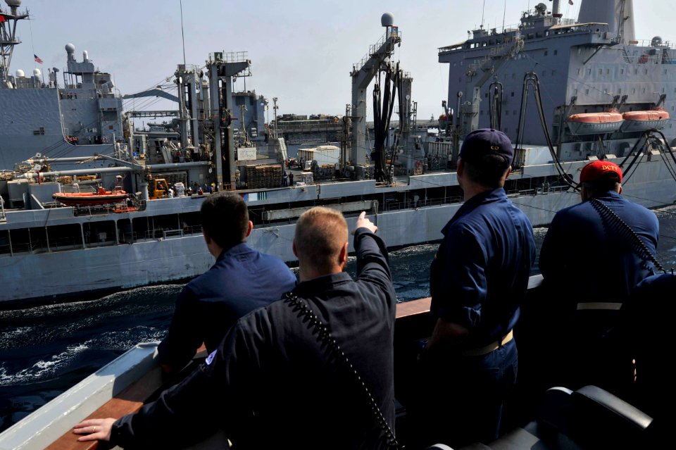 Flickr - Official U.S. Navy Imagery - Sailors observe replenishment at sea.
