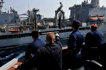 Flickr - Official U.S. Navy Imagery - Sailors observe replenishment at sea.