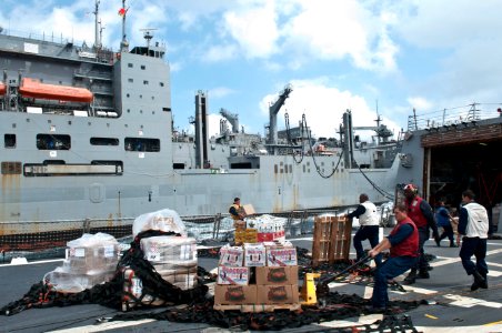 Flickr - Official U.S. Navy Imagery - Sailors move supplies during a replenishment at sea.