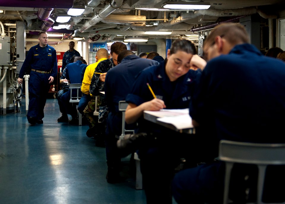 Flickr - Official U.S. Navy Imagery - Sailors take the Navy advancement exam.