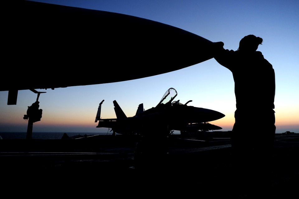 Flickr - Official U.S. Navy Imagery - Sailors perform maintenance on a jet. (1)