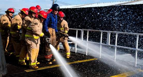 Flickr - Official U.S. Navy Imagery - Sailors practice hose handling.
