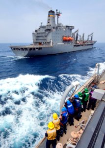 Flickr - Official U.S. Navy Imagery - Sailors prepare to conduct a replenishment at sea.