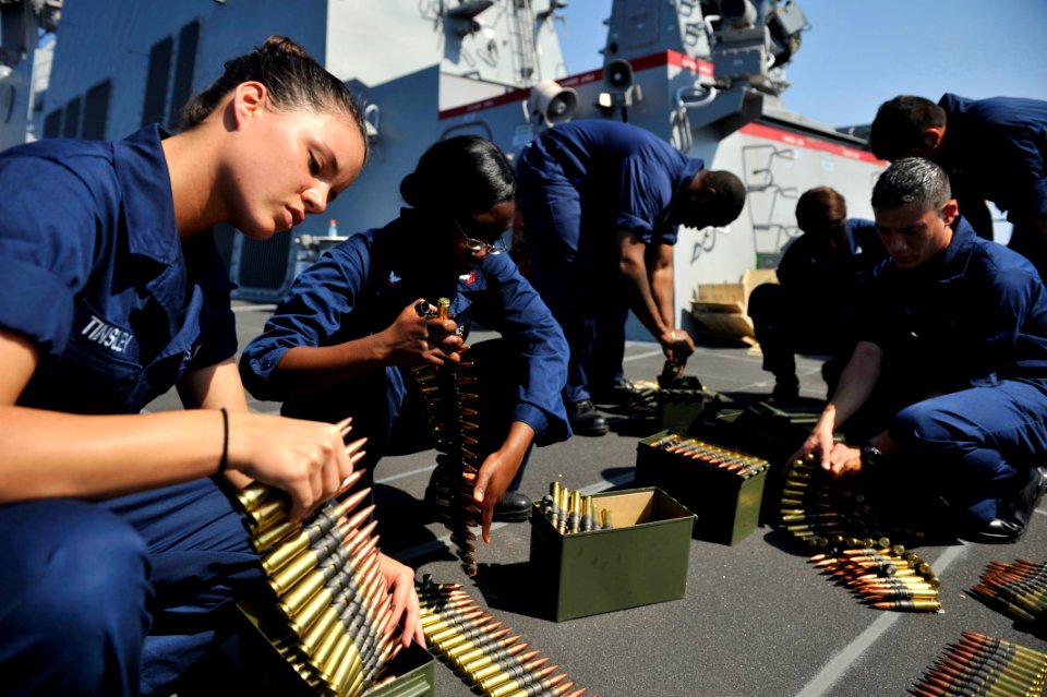 Flickr - Official U.S. Navy Imagery - Sailors prepare ammunition.