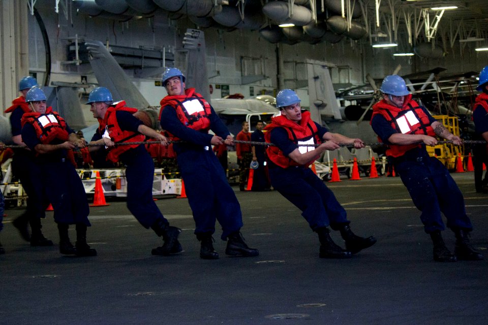 Flickr - Official U.S. Navy Imagery - Sailors pull on a line