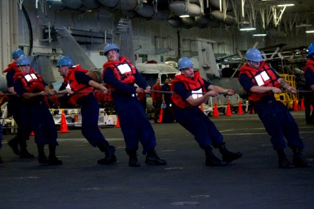 Flickr - Official U.S. Navy Imagery - Sailors pull on a line