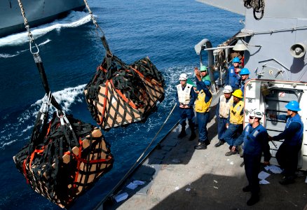 Flickr - Official U.S. Navy Imagery - Sailors receive boxes of mail from the Military Sealift Command.