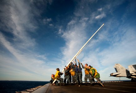 Flickr - Official U.S. Navy Imagery - Sailors raise the jackstaff.
