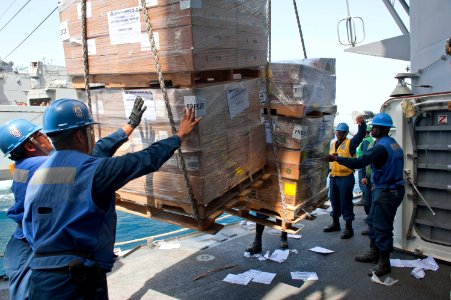 Flickr - Official U.S. Navy Imagery - Sailors receive supplies from the Military Sealift Command.