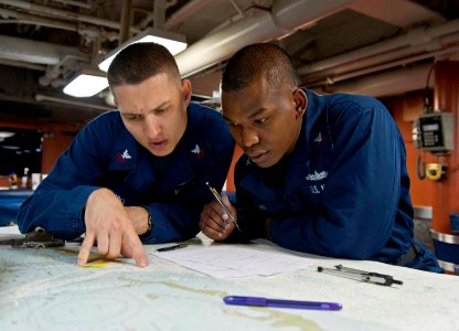 Flickr - Official U.S. Navy Imagery - Sailors review a map.