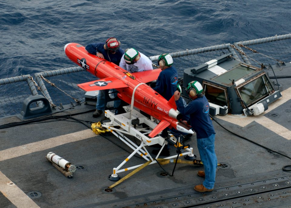 Flickr - Official U.S. Navy Imagery - Team prepares drone for launch.
