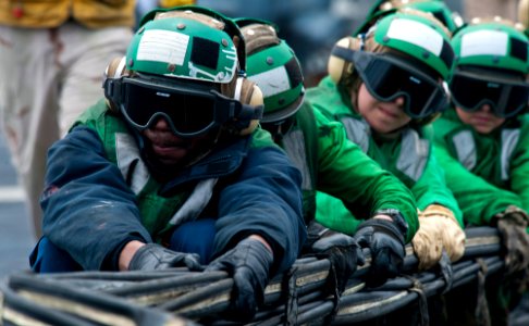 Flickr - Official U.S. Navy Imagery - Sailors set up the barricade.