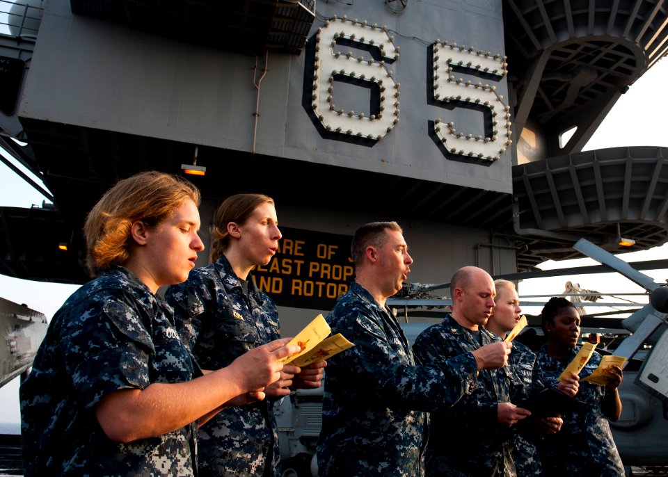 Flickr - Official U.S. Navy Imagery - Sailors sing in the choir during Easter church services.