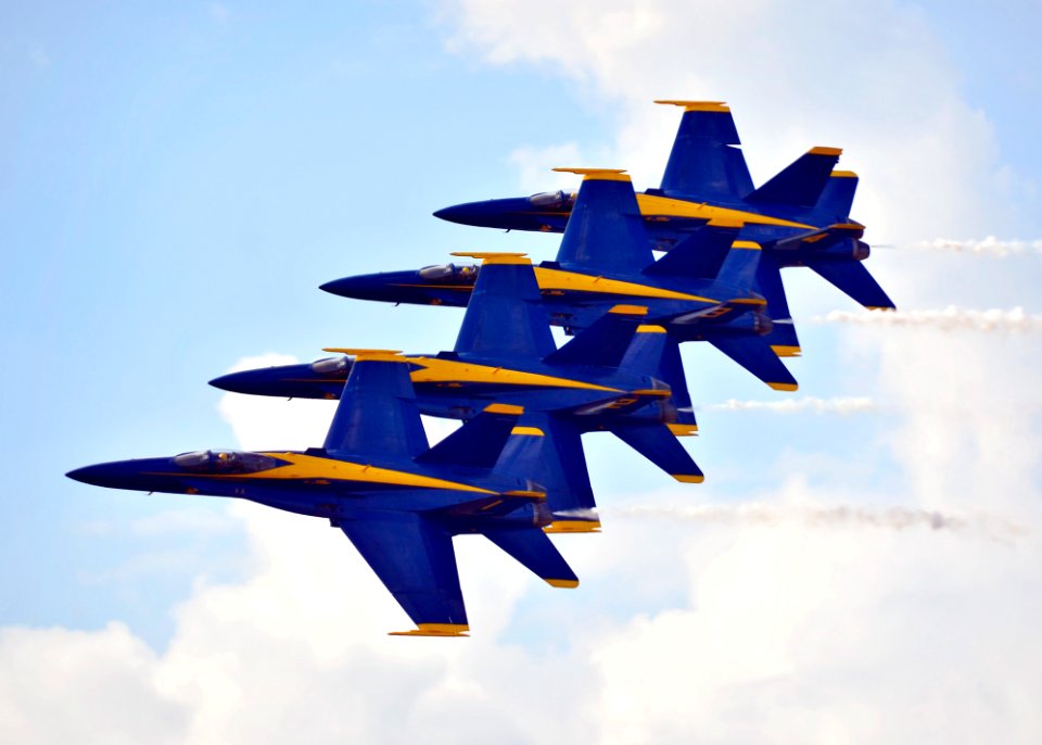 Flickr - Official U.S. Navy Imagery - The Blue Angels fly in formation.