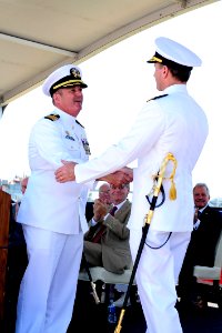 Flickr - Official U.S. Navy Imagery - The CNO congratulates the CO of USS Mississippi.