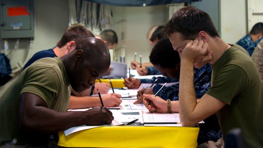 Flickr - Official U.S. Navy Imagery - Sailors take the E-5 advancement exam. photo