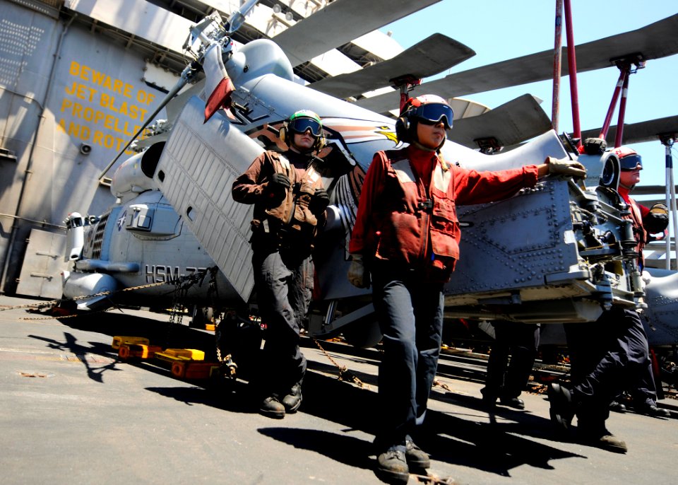 Flickr - Official U.S. Navy Imagery - Sailors watch aircraft launch.