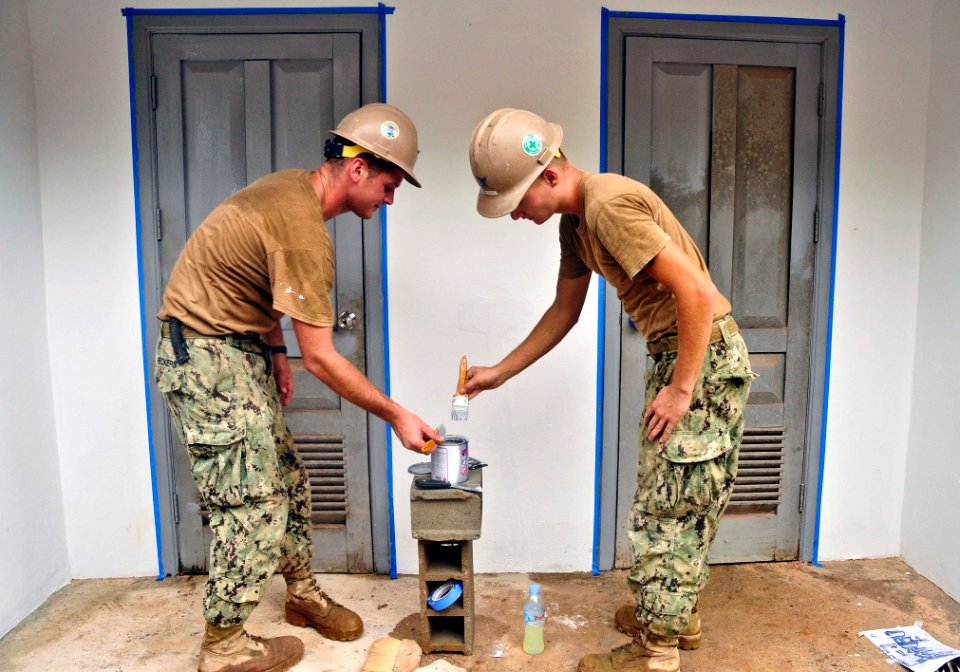 Flickr - Official U.S. Navy Imagery - Seabees paint doors.