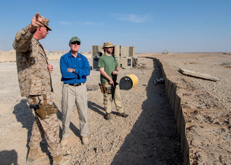 Flickr - Official U.S. Navy Imagery - SECNAV surveys damage at Camp Bastion, Afghanistan.