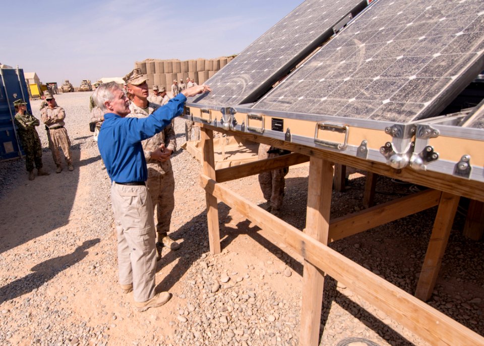 Flickr - Official U.S. Navy Imagery - SECNAV examines solar cells in Afghanistan.