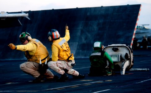 Flickr - Official U.S. Navy Imagery - Shooters signal for the launching