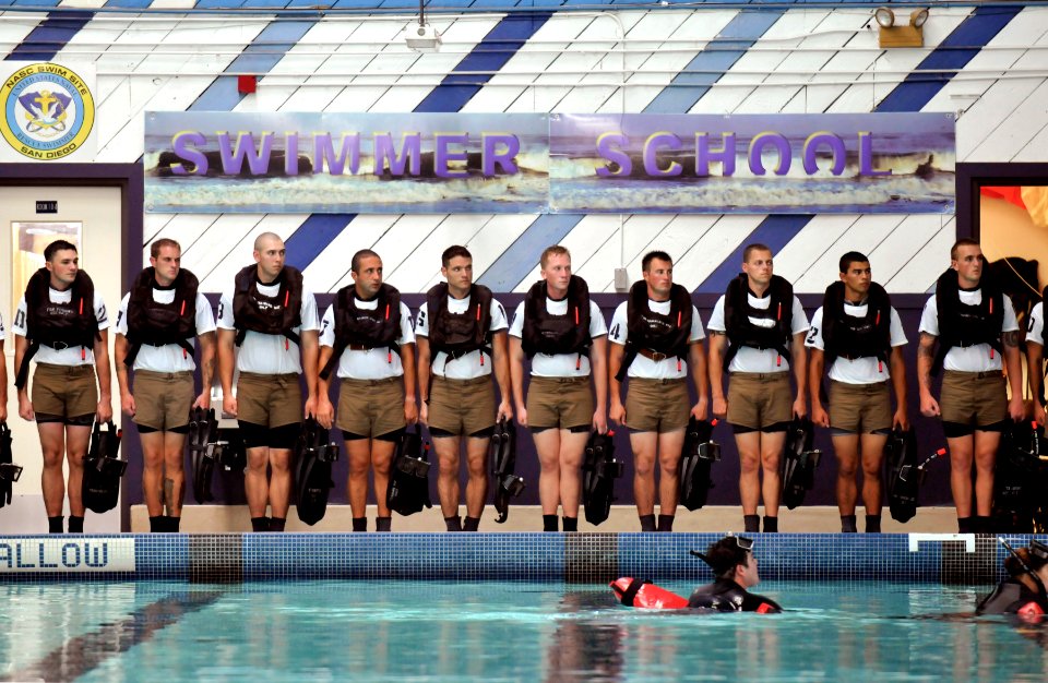 Flickr - Official U.S. Navy Imagery - Students prepare to conduct water entry exercises.