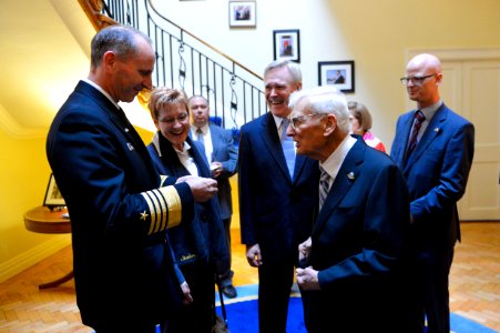 Flickr - Official U.S. Navy Imagery - The CNO receives a challenge coin.