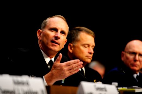 Flickr - Official U.S. Navy Imagery - The CNO provides testimony with the Vice Chairman of the Joint Chiefs of Staff.
