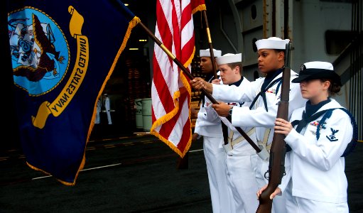 Flickr - Official U.S. Navy Imagery - The color guard parades the colors.