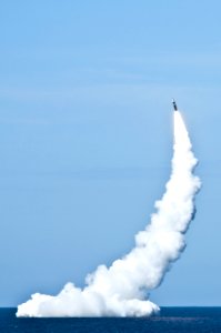 Flickr - Official U.S. Navy Imagery - Unarmed Trident missile launches from submarine.