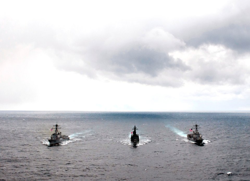 Flickr - Official U.S. Navy Imagery - US destroyers join a destroyer from Japan during a passing exercise. (1)