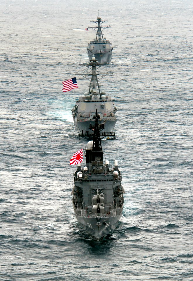 Flickr - Official U.S. Navy Imagery - US ships join a destroyer from Japan during a passing exercise. (2)