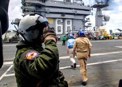 Flickr - Official U.S. Navy Imagery - The SECNAV and CNO embark aboard USS Nimitz.