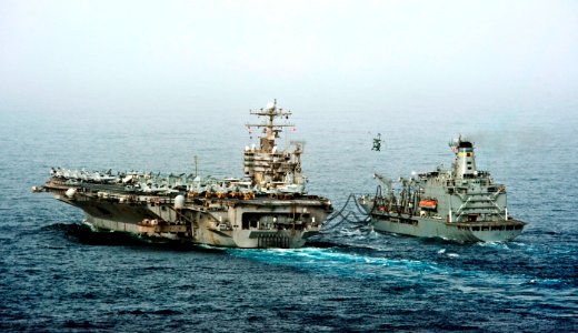 Flickr - Official U.S. Navy Imagery - USS Abraham Lincoln and USNS Guadalupe conduct a replenishment-at-sea.