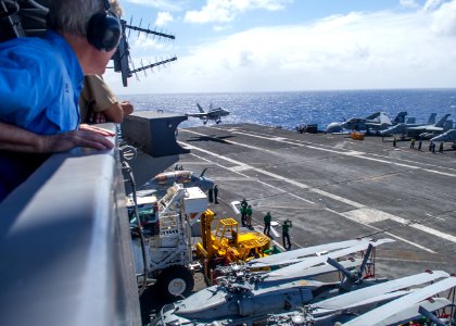 Flickr - Official U.S. Navy Imagery - The SECNAV observes flight operations.