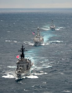 Flickr - Official U.S. Navy Imagery - US destroyers join a destroyer from Japan during a passing exercise. (3)