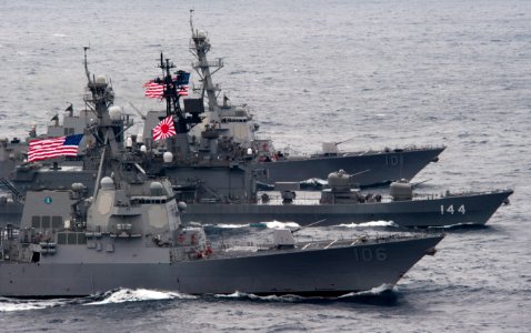 Flickr - Official U.S. Navy Imagery - US-Japanese ships sail in formation.