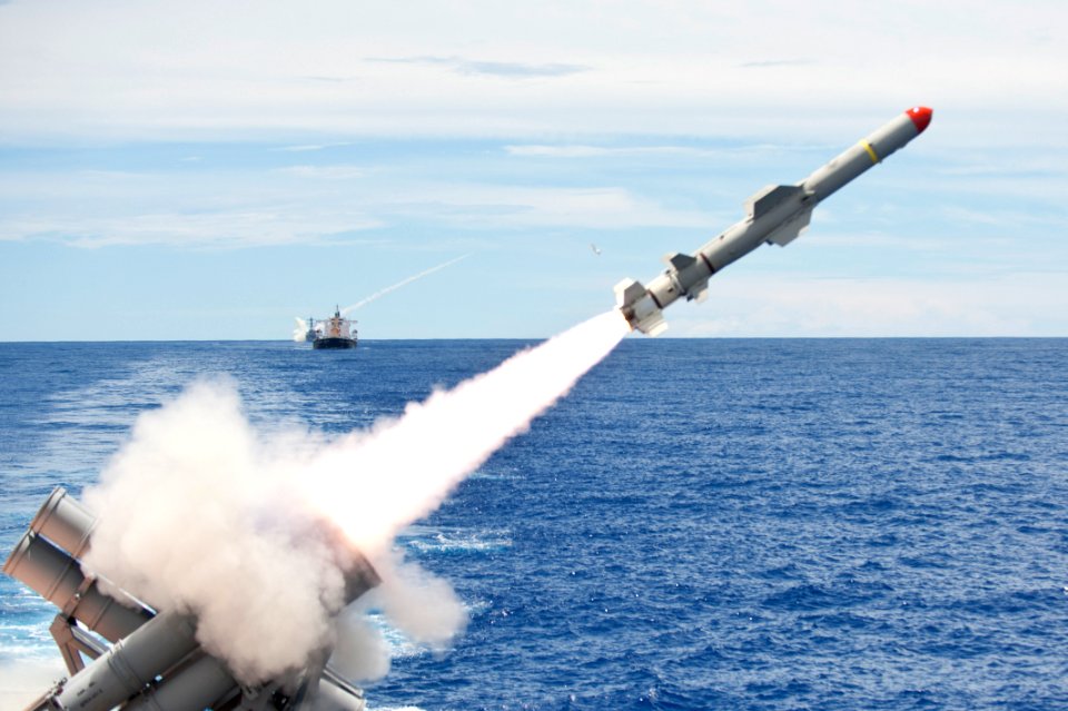 Flickr - Official U.S. Navy Imagery - USS Cowpens fires a Harpoon missile.