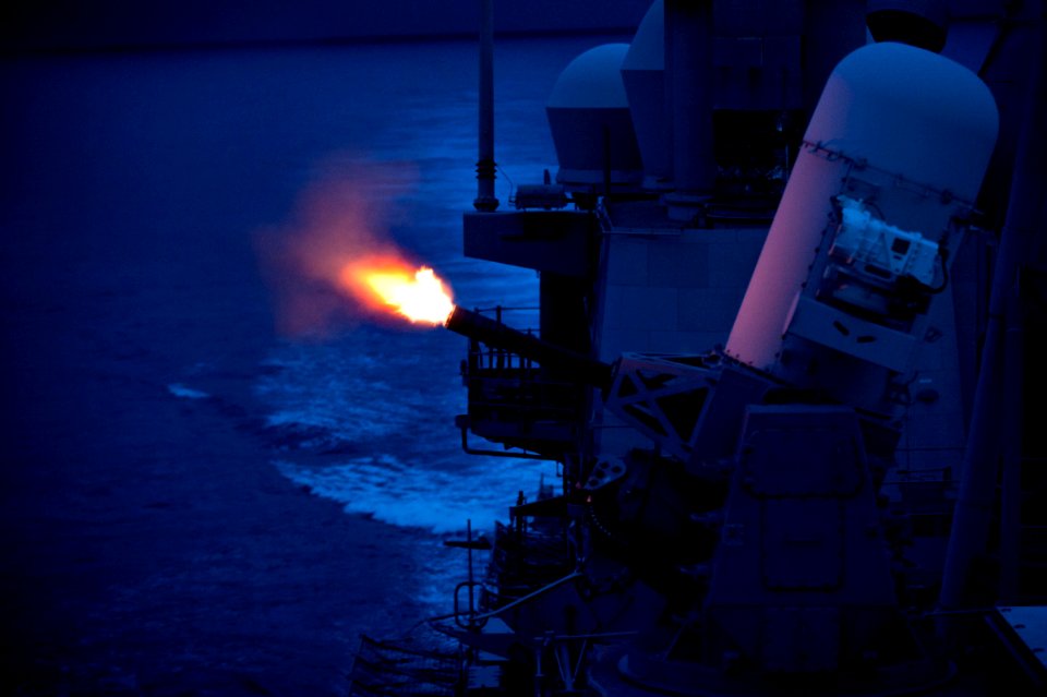 Flickr - Official U.S. Navy Imagery - USS Cowpens fires its CIWS.