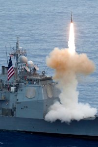 Flickr - Official U.S. Navy Imagery - USS Cowpens fires a missile.