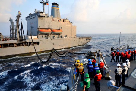 Flickr - Official U.S. Navy Imagery - USS McCampbell receives fuel at sea.