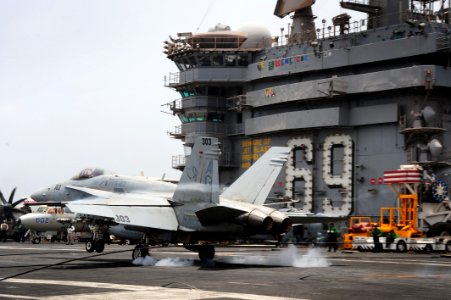 Flickr - Official U.S. Navy Imagery - USS Dwight D. Eisenhower recovers aircraft.