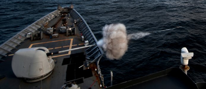 Flickr - Official U.S. Navy Imagery - USS Gettysburg fires its 5-inch gun.