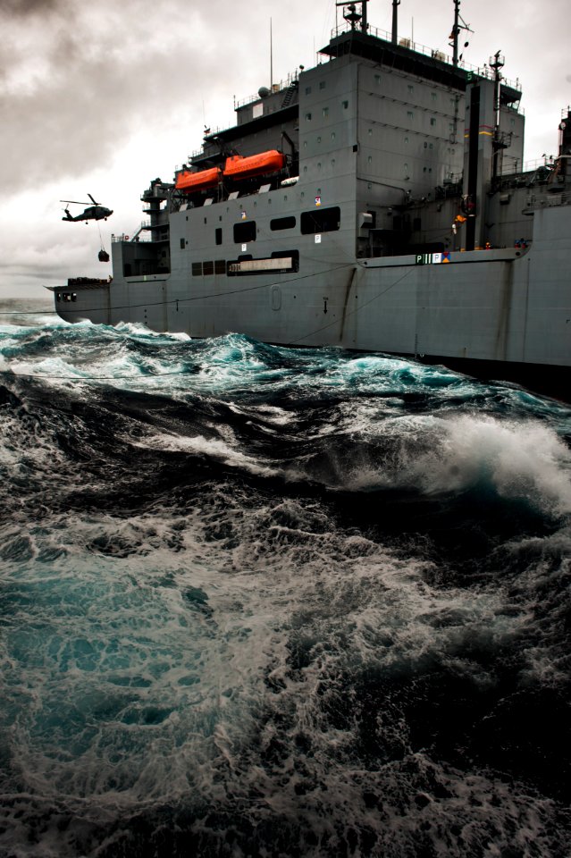 Flickr - Official U.S. Navy Imagery - USS Gridley pulls along side USNS Richard E. Byrd during replenishment.