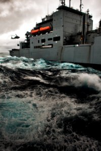 Flickr - Official U.S. Navy Imagery - USS Gridley pulls along side USNS Richard E. Byrd during replenishment.