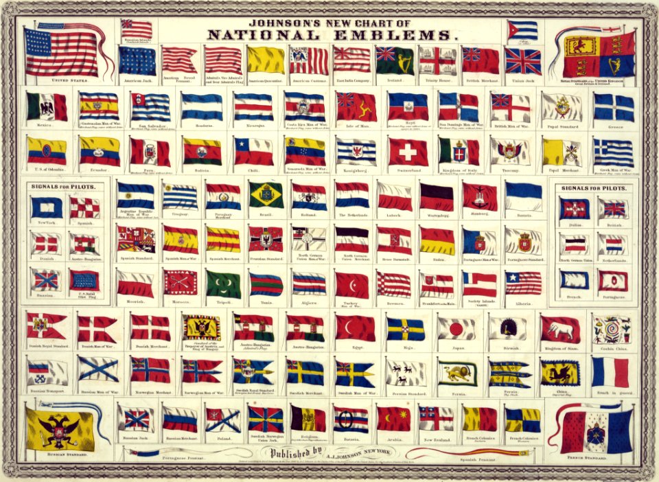 Flickr - …trialsanderrors - Johnson's new chart of national emblems, 1868