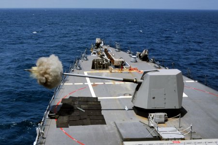 Flickr - Official U.S. Navy Imagery - USS McCampbell fires its 5-inch gun.