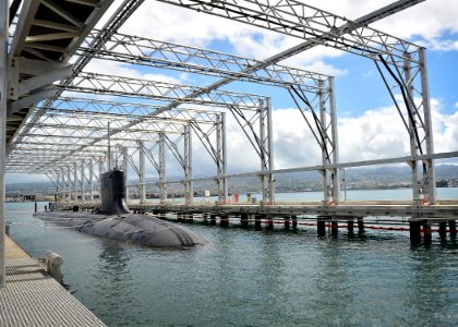 Flickr - Official U.S. Navy Imagery - USS Texas is moored in the state-of-the-art submarine magnetic silencing facility at Beckoning Point at Joint Base Pearl Harbor-Hickam during a ribbon cutting ceremony.