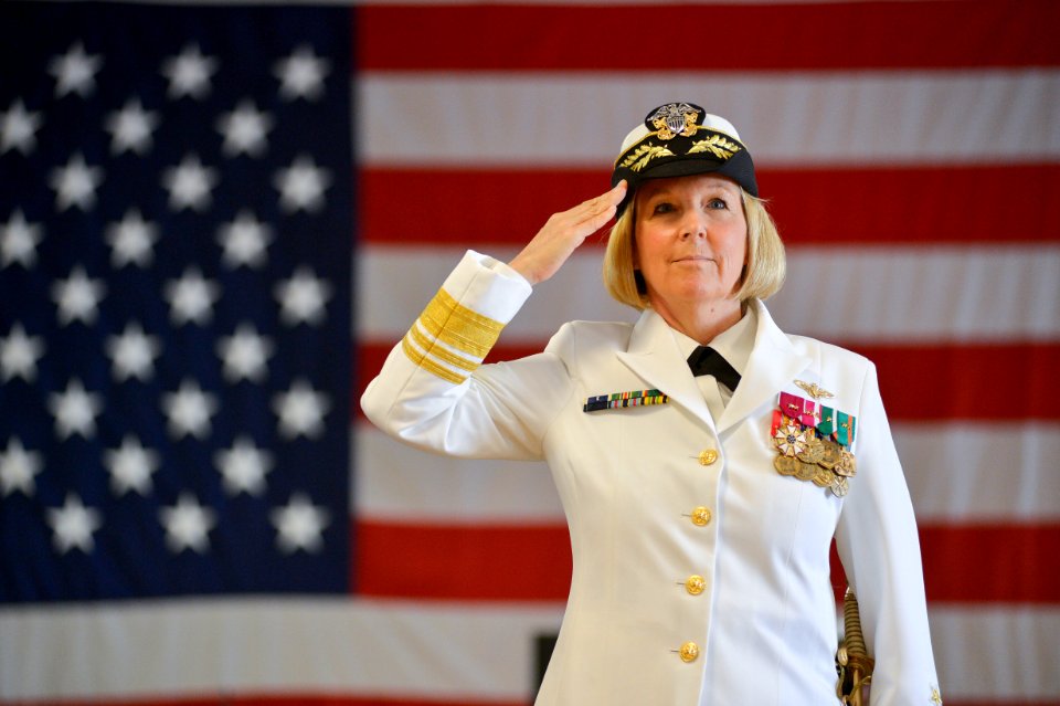 Flickr - Official U.S. Navy Imagery - Vice Adm. Robin Braun salutes.