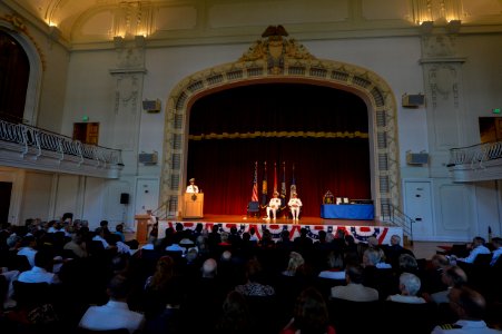 Flickr - Official U.S. Navy Imagery - Vice Adm. John Bird delivers remarks during his retirement ceremony.